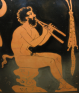 Satyr playing the aulos. Creusa Painter. ca. 400–390 BC.
